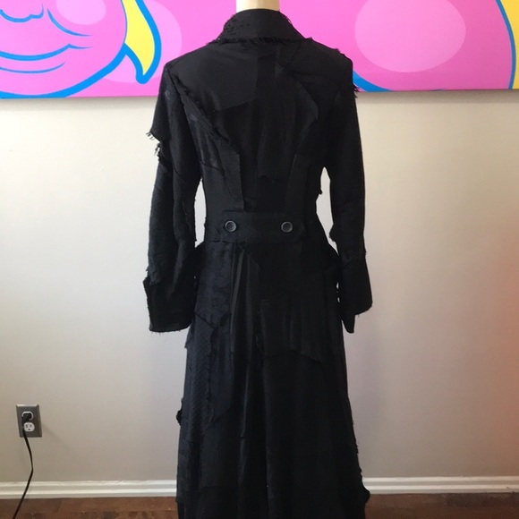 Junya Watanabe Comme des Garçons Patchwork Black Wool Coat - Picture 7 of 8
